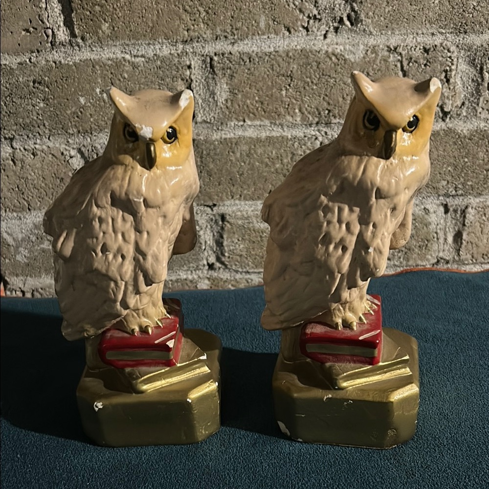 Antique Owl Bookends. Set of 2
